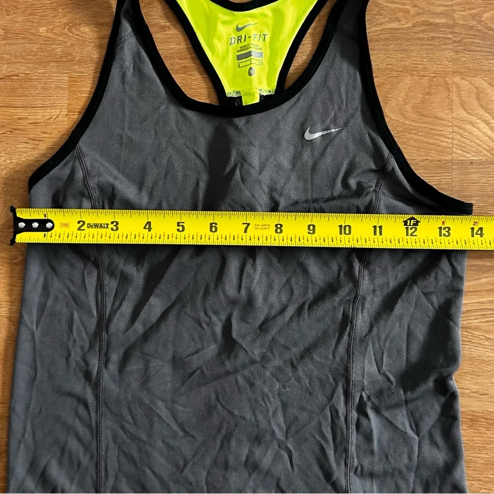 Nike grey and green dri-fit activewear tank top Size S